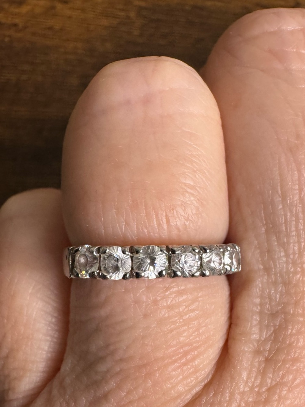 Sterling Silver Cubic Zirconia Band Ring 925 Wedding Anniversary size 7